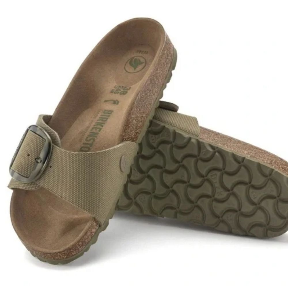 Birkenstock Madrid Big Buckle Slide Sandal- Faded Khaki